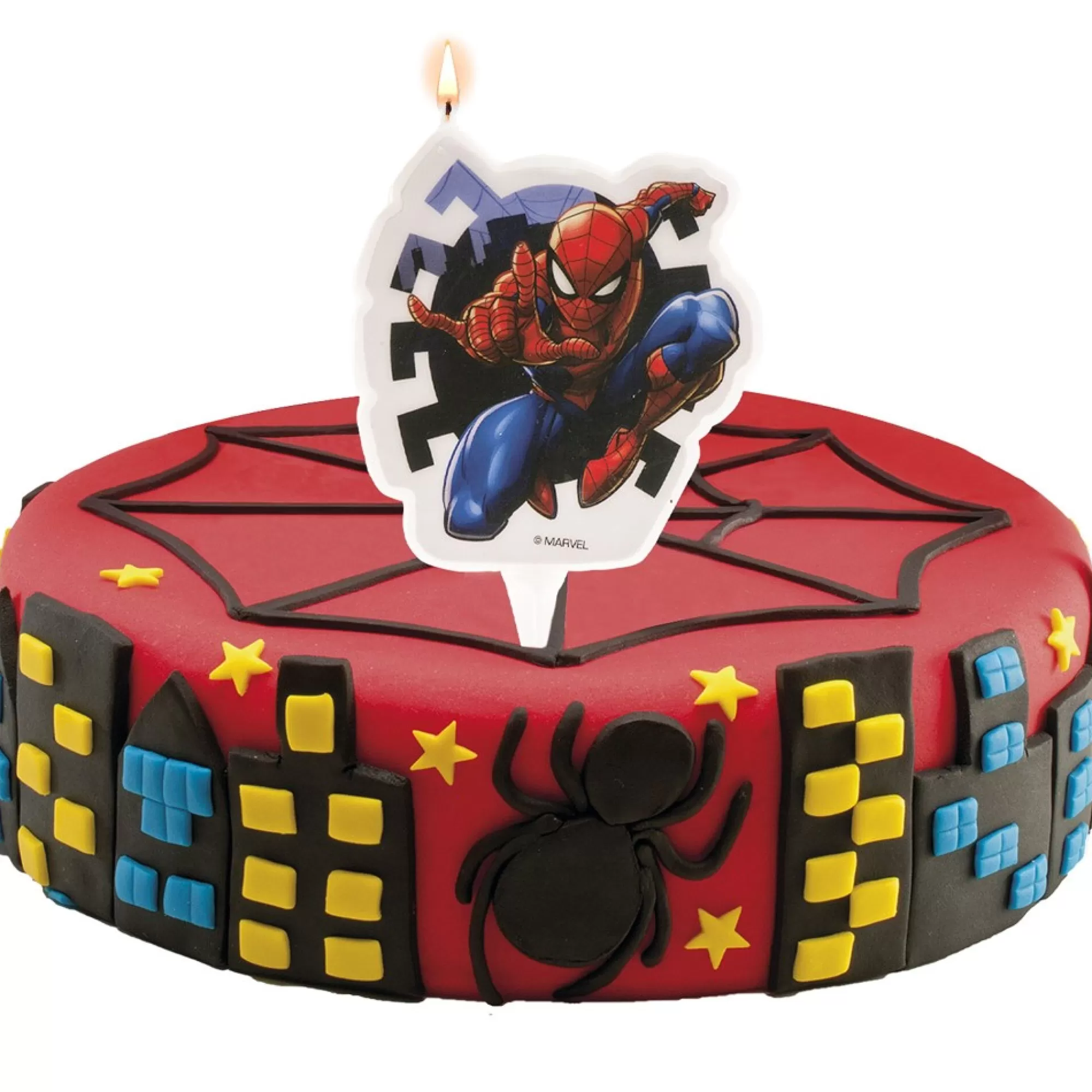 Discount Taartkaarsje Spider-Man 2D 7,5Cm Fantasiekaarsen