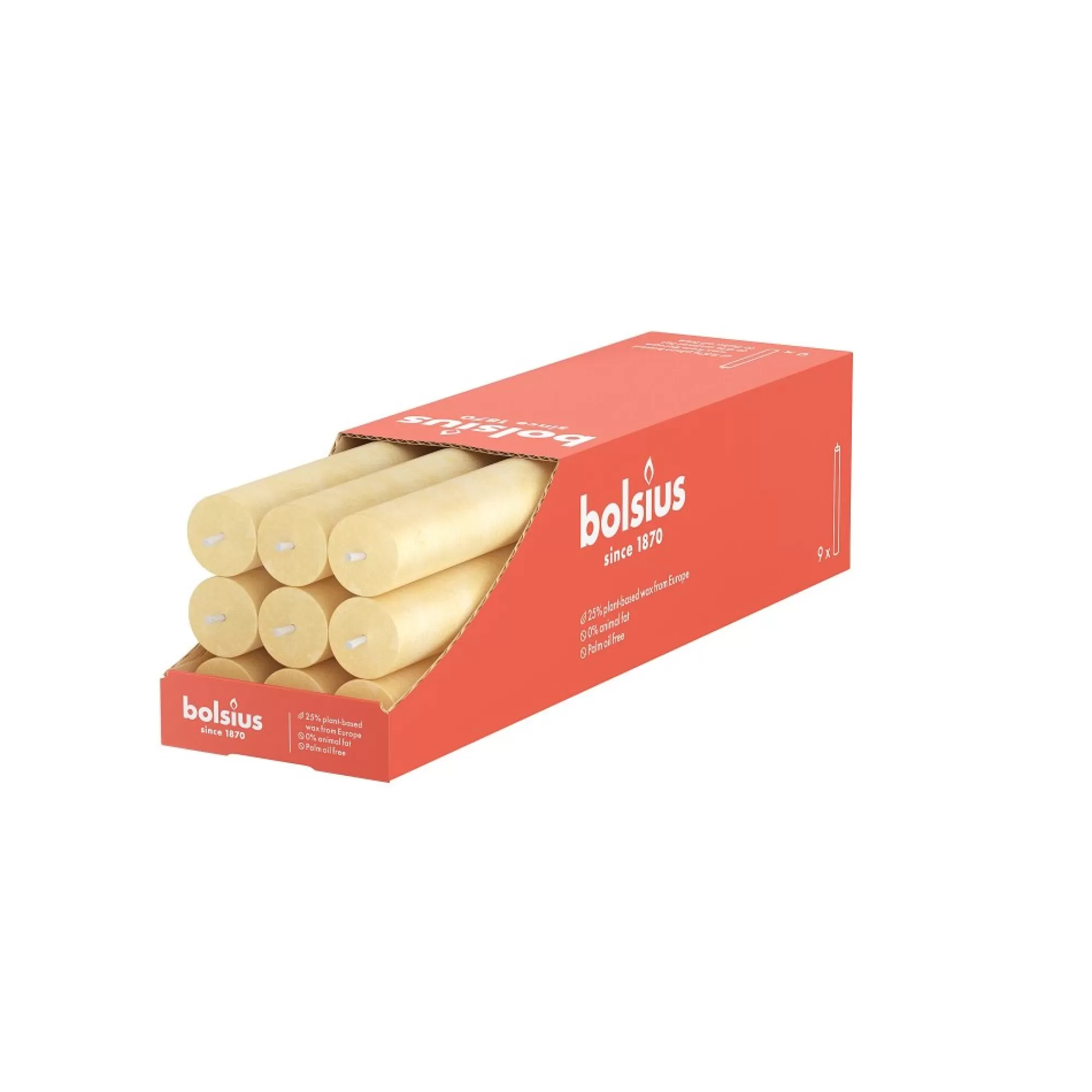 Store Tafelkaars Rustiek Oat Beige H 27Cm 2,3Cm 13U Tafelkaarsen