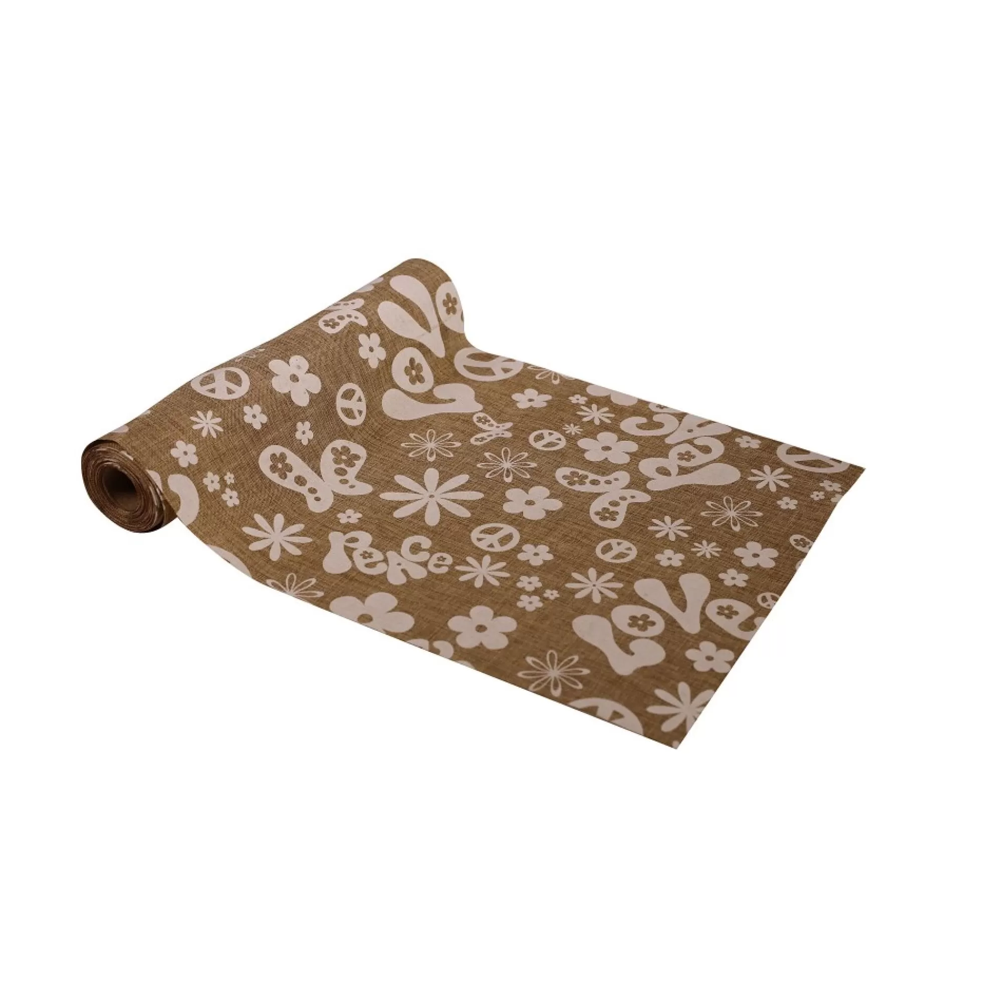 Store Tafelloper Flower Power Jute 28Cm X 5M Tafellopers