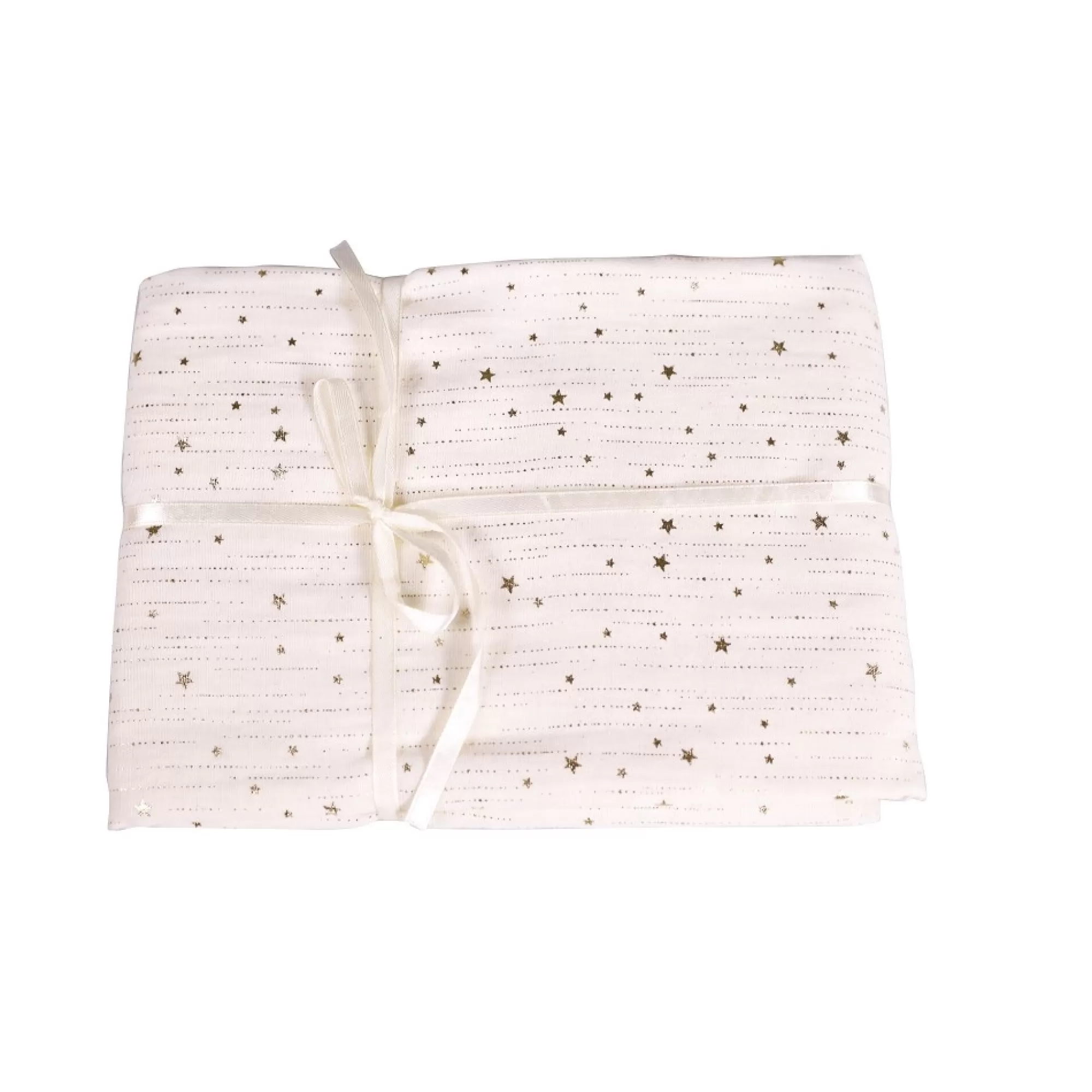 Discount Tafelloper Gebroken Wit Met Goudfolie Sterren Polycotton 48Cm X 3M Tafellopers