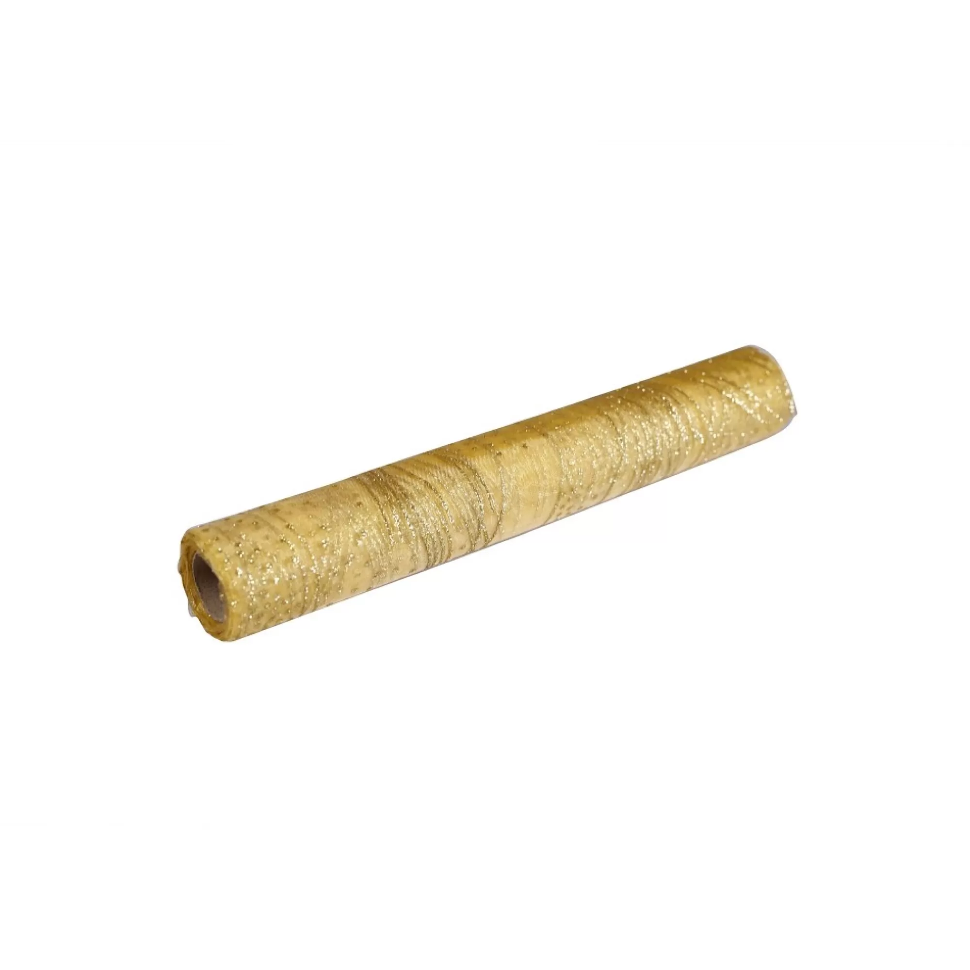 Best Sale Tafelloper Organza Lines & Dots Goud Met Gouden Glitter 5M X 28Cm Tafellopers
