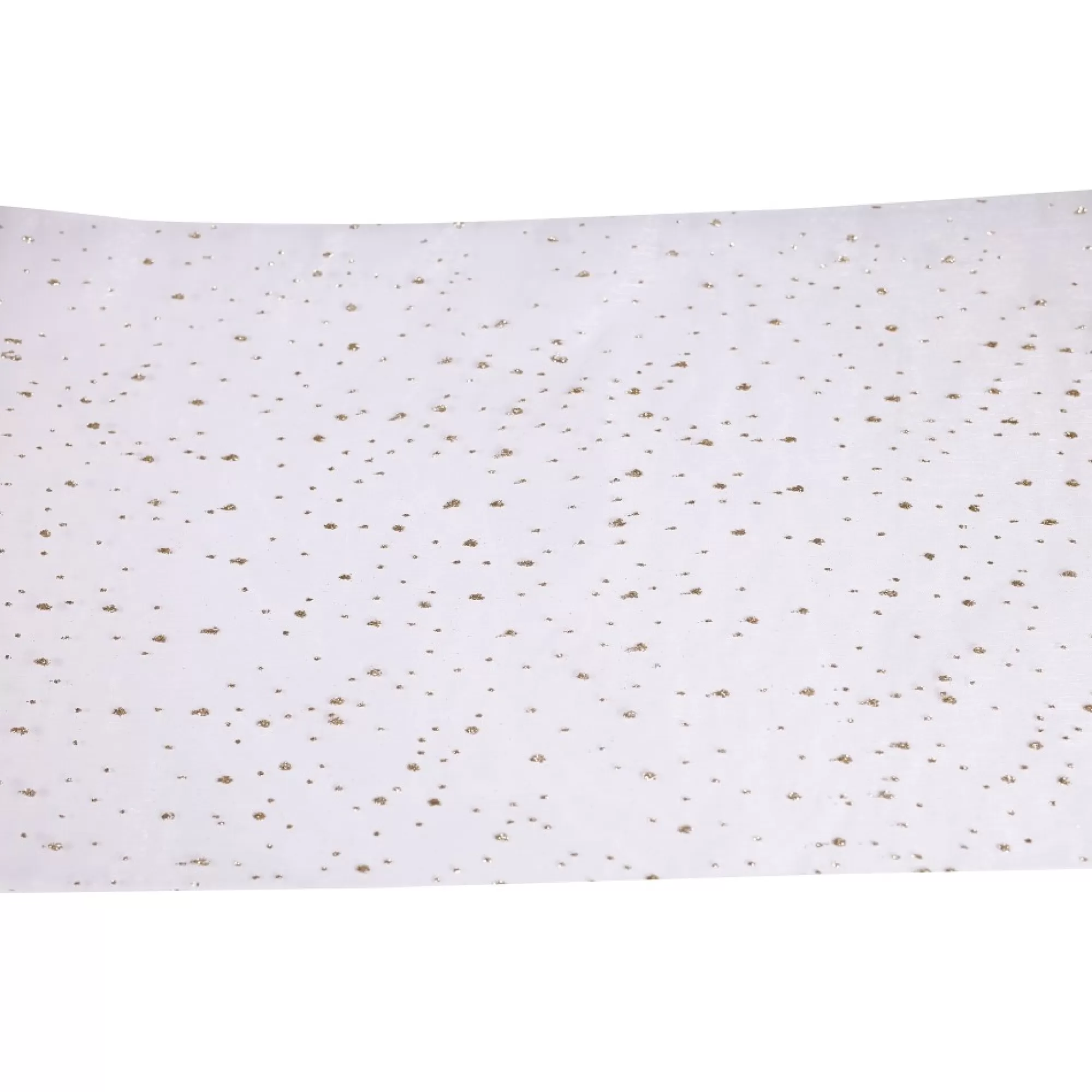 Store Tafelloper Wit Organza Met Gouden Stippen 28Cm X 5M Tafellopers