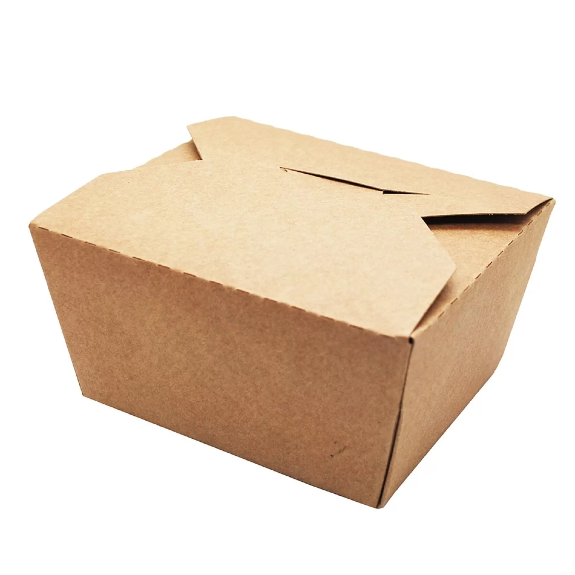 Online Take Away Box 750Ml Rechthoekig Met Pe Coating 12X10.5X6.5Cm Bruin 25 Stuks Take-Away