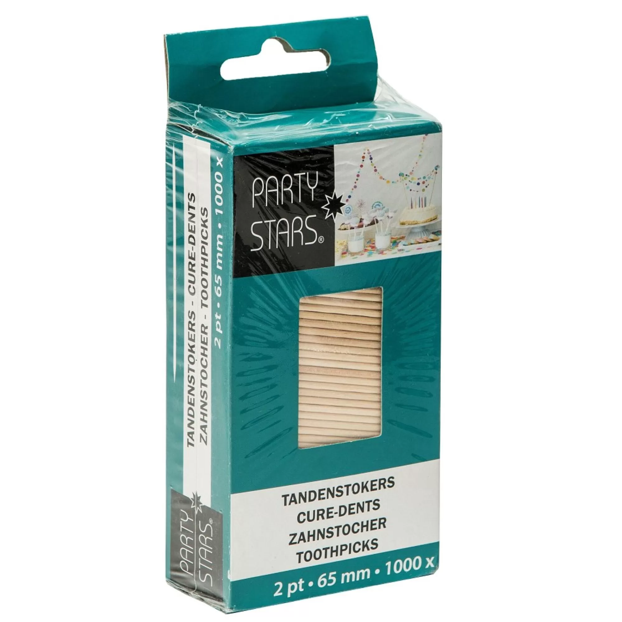 Clearance Tandenstokers 65Mm Hout 2 Punten 1000 Stuks Aperitief