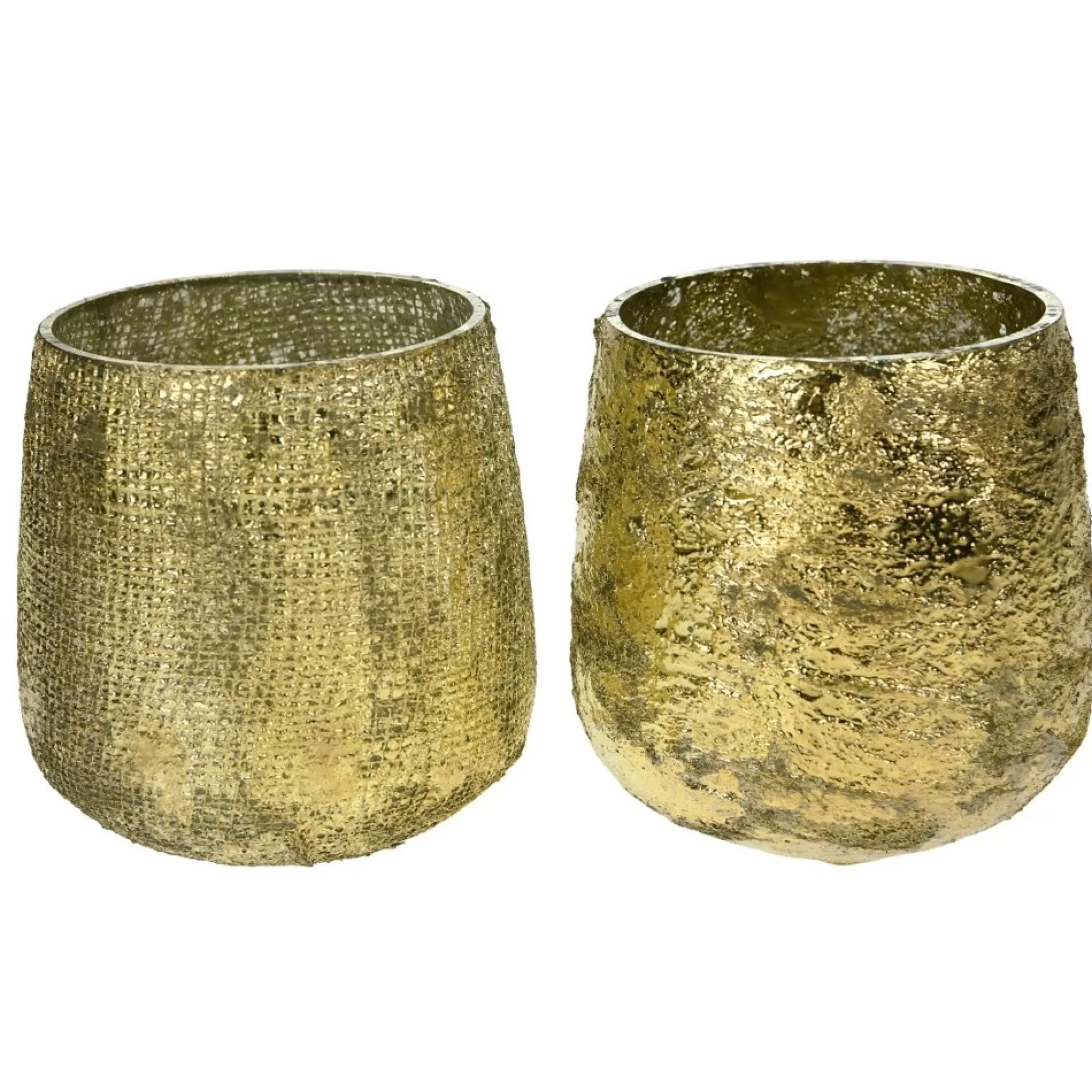 Fashion Theelichthouder In Glas H 10Cm Goud 9Cm 1 Van De 2 Tafeldecoratie