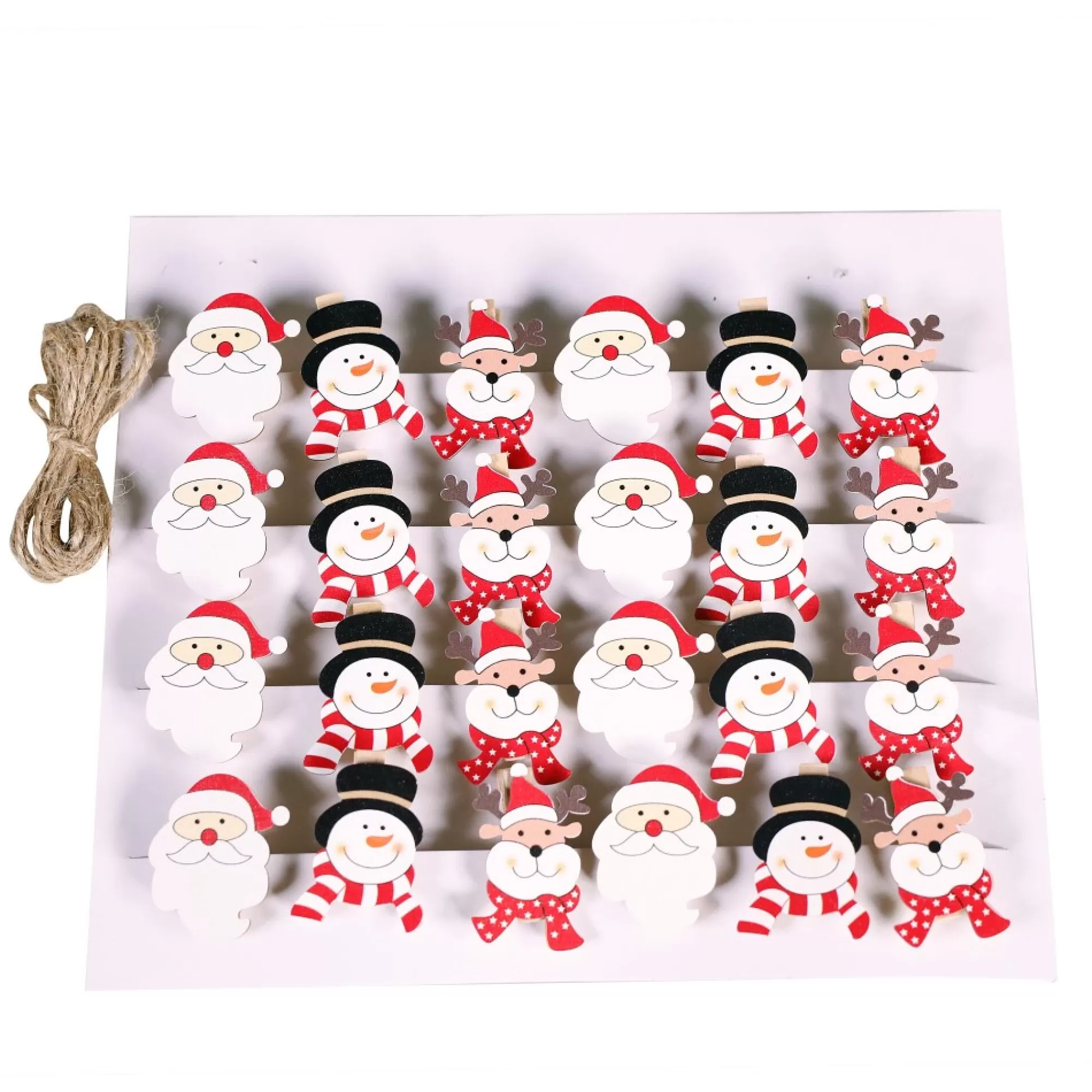 Shop Touw Met Clips Voor Kerstkaarten Kerstfiguurtjes 24 Clips Kerstkaarten