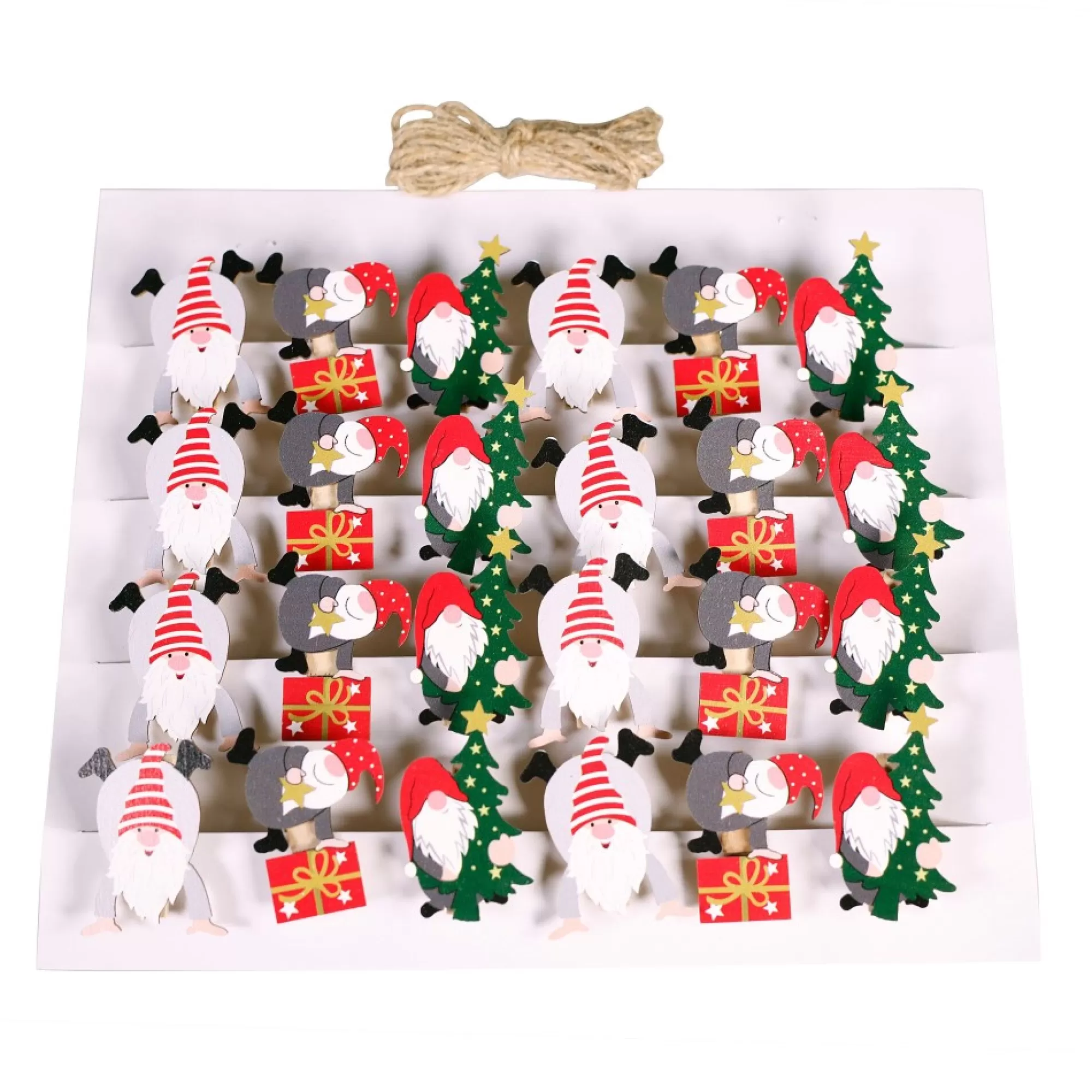 Cheap Touw Met Clips Voor Kerstkaarten Kerstman 24 Clips Kerstkaarten