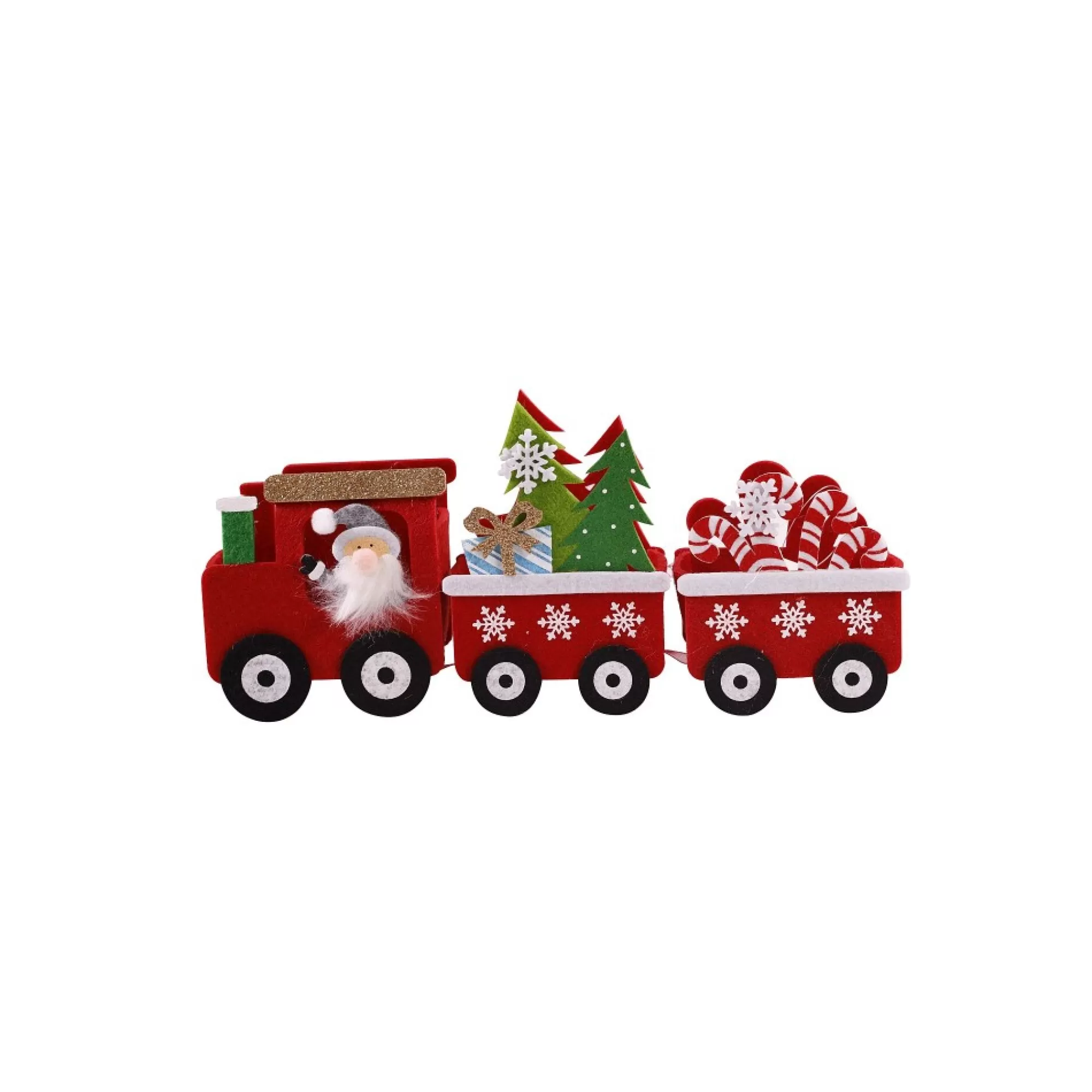 Best Trein Met Kerstman Vilt 26X12,5X5Cm Kleine Kerstdecoratie