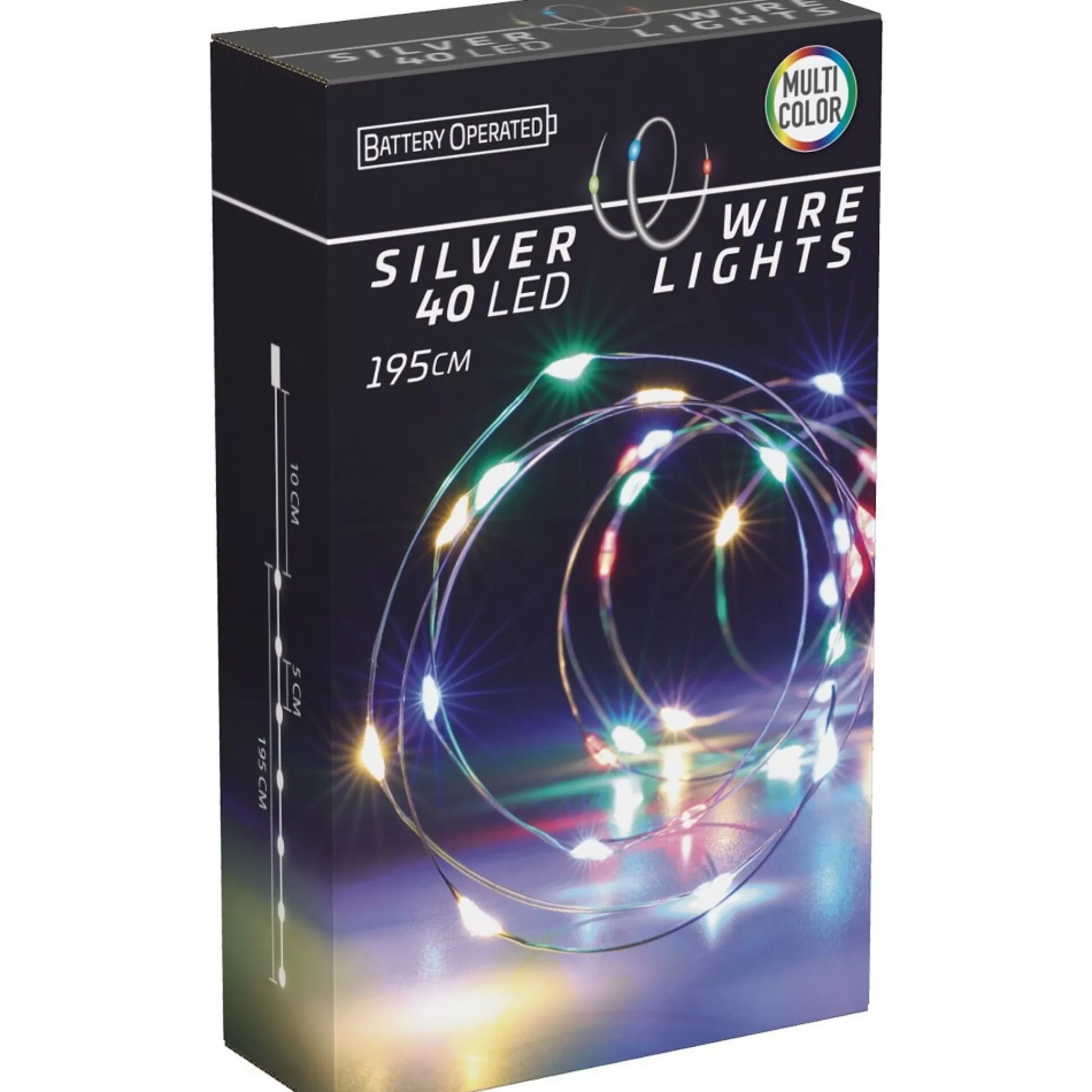 Store Verlichting 40 Leds Multicolor Zilverdraad 3Xaa Batterij Niet Inbegrepen Gekleurde Kerstverlichting
