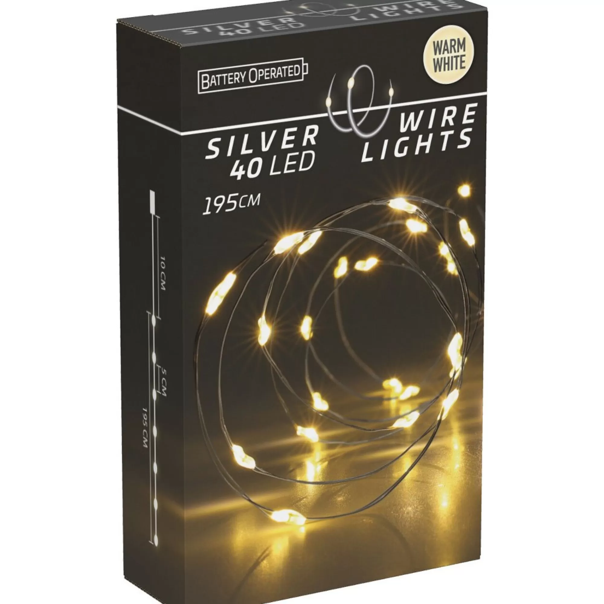 Clearance Verlichting 40 Leds Warm Wit Zilverdraad 3Xaa Batterij Niet Inbegrepen Warm Witte Kerstverlichting