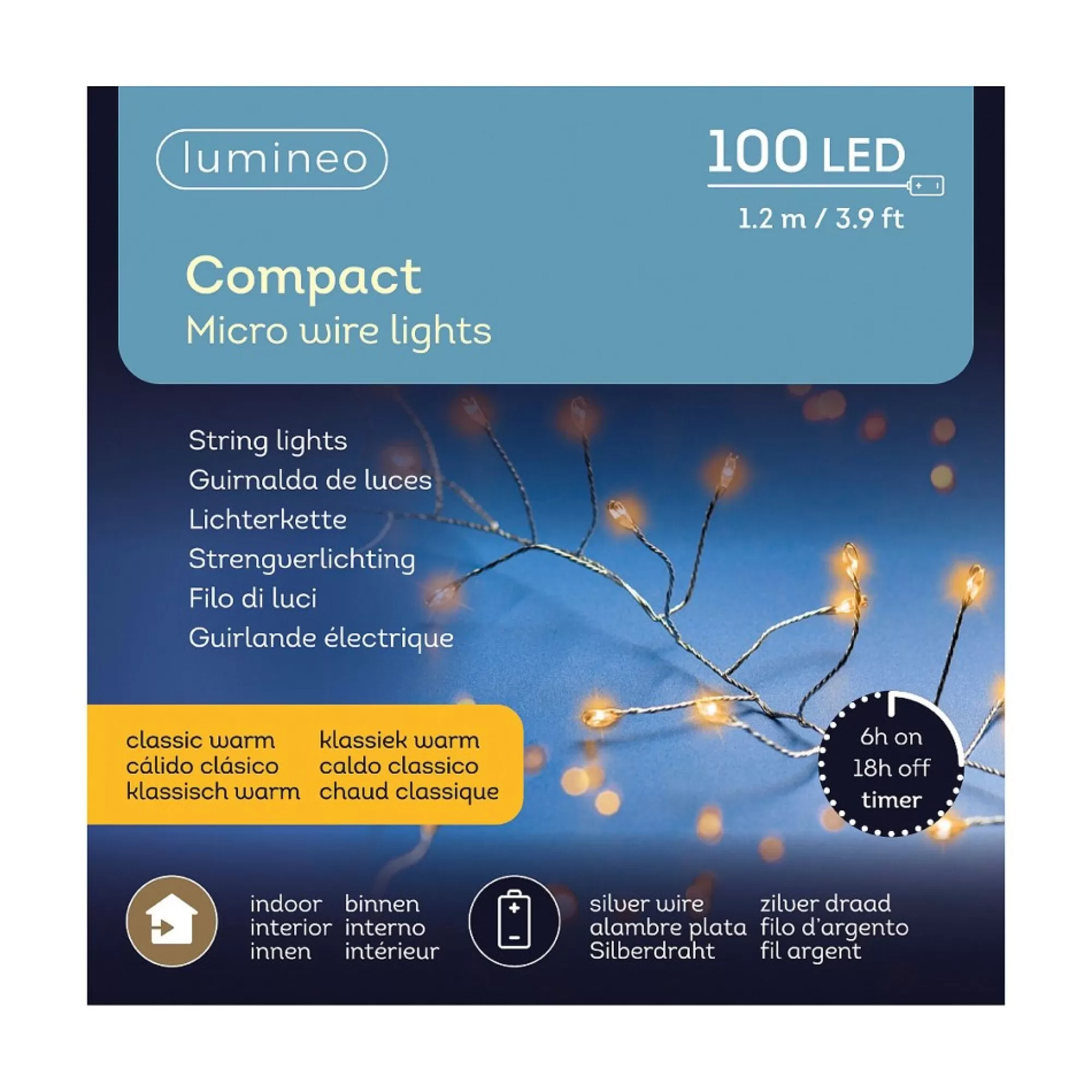 Best Sale Verlichting Klassiek Warm 120X35Cm 100 Micro Leds (3Xaa-Batterijen Niet Inbegrepen) Warm Witte Kerstverlichting