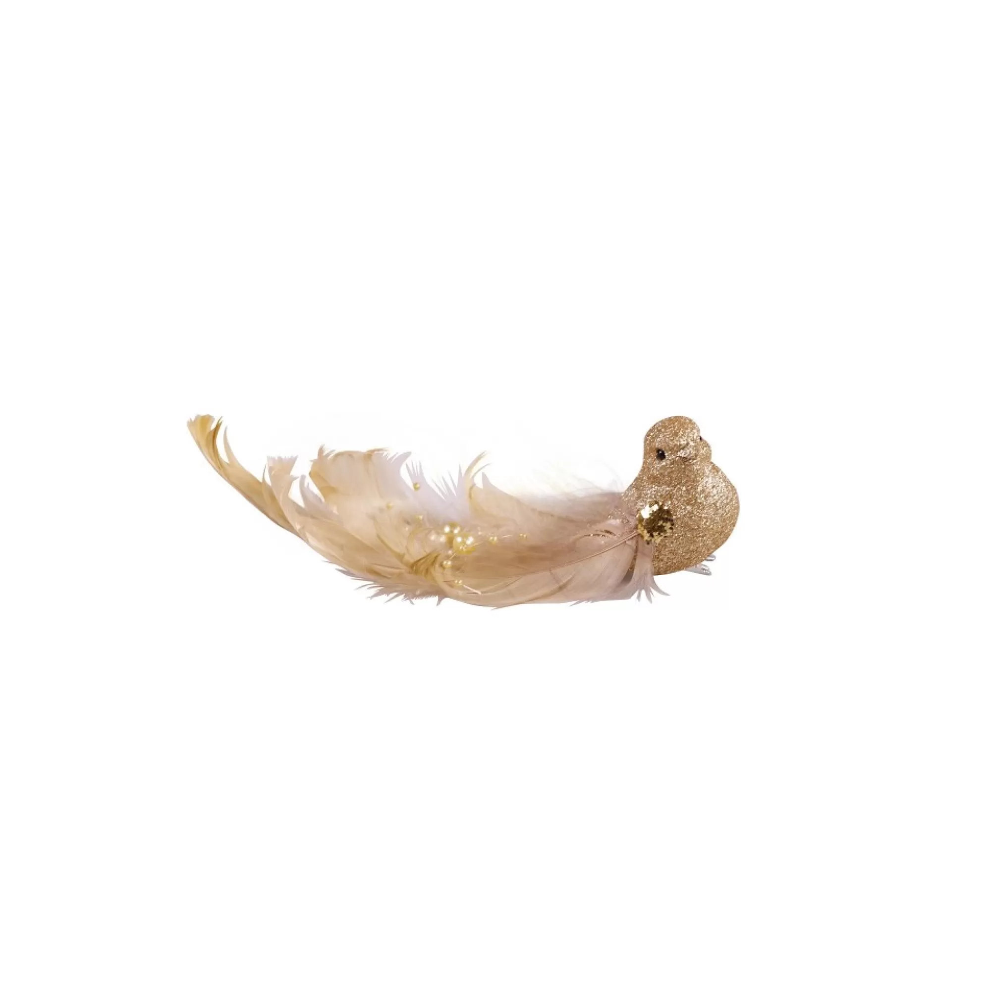 Clearance Vogel Op Clip Goud 19X5X6Cm Boomdecoratie