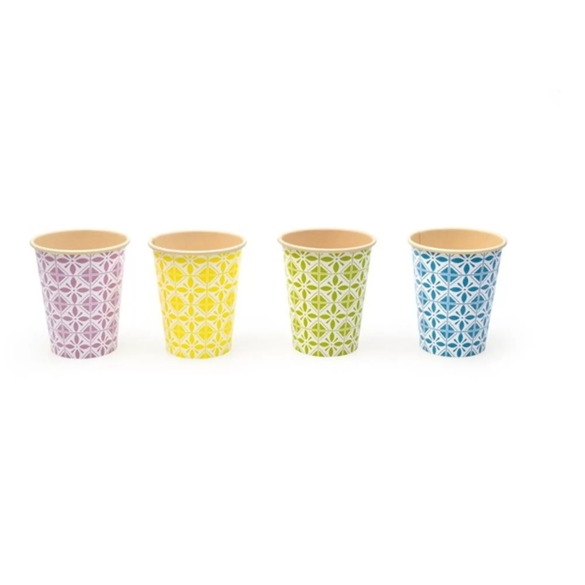 Online Warme Drankbeker Portugese Tegel Bamboe Papier 250Ml 25 Stuks Assortiment Warme Dranken